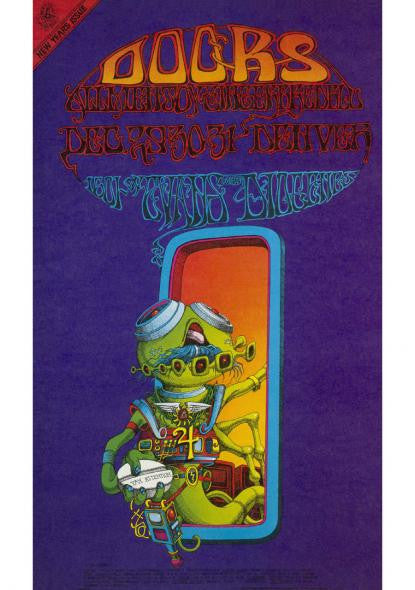 Pay Attention aka Spaceman Lithograph Signed by members of The Doors: Ray Manzerek, Robby Krieger and John Densmore