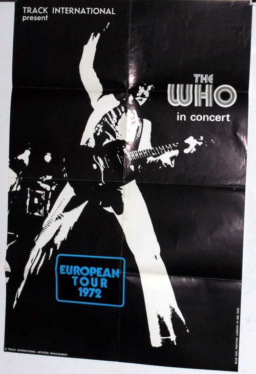 European Tour 1972 UK 20" x 30" poster for their 'Lifehouse' tour