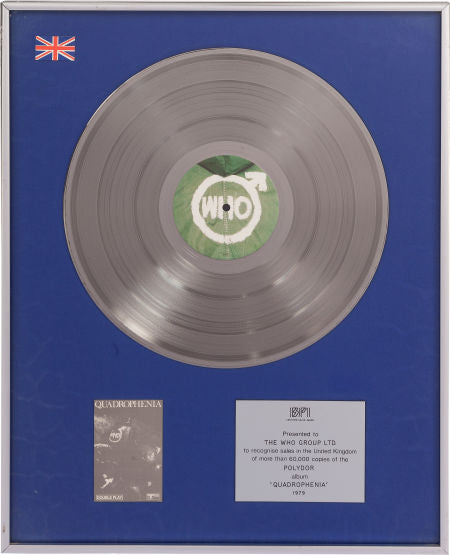 The Who "Quadrophenia" Silver Album Award