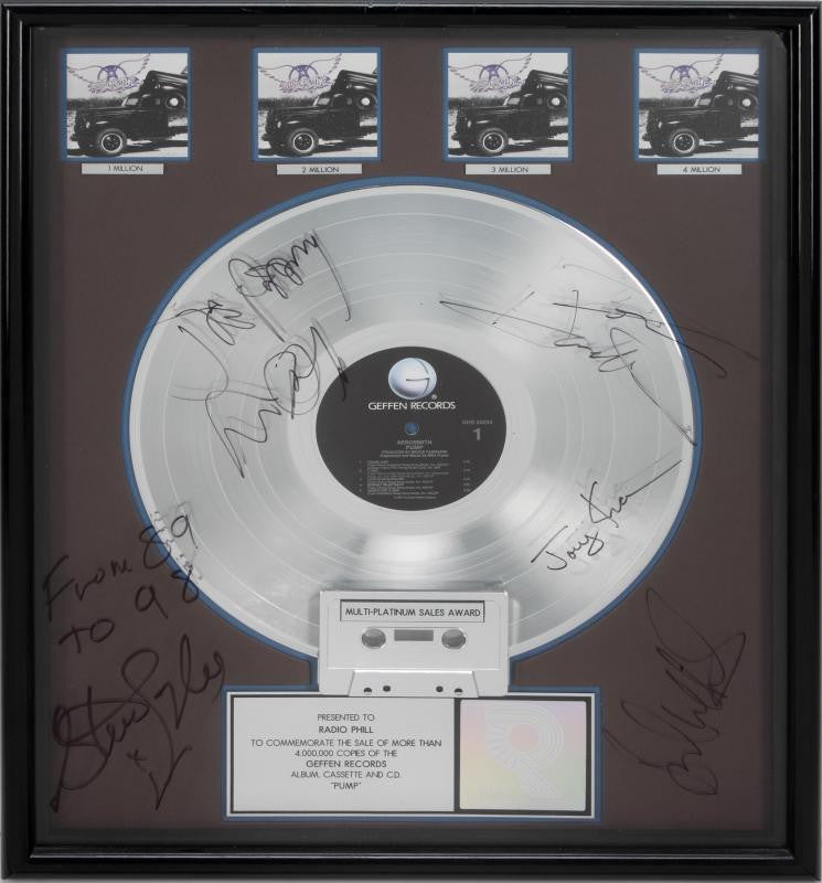 AEROSMITH SIGNED "MULTI-PLATINUM" RECORD AWARD