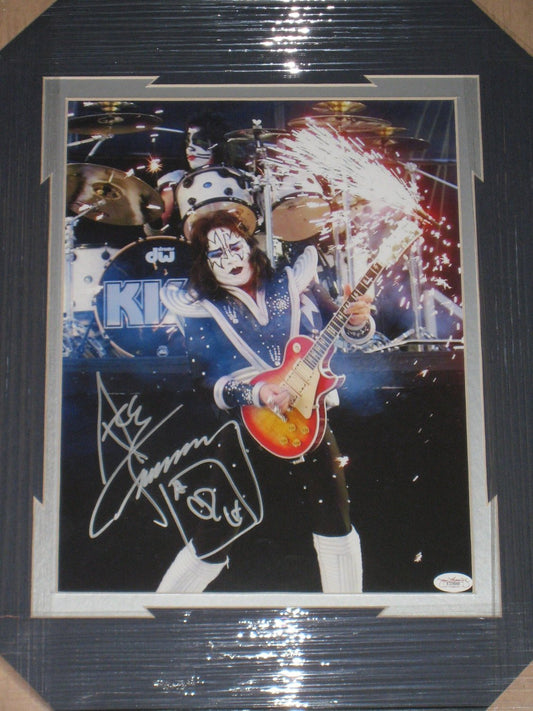 Ace Frehley KISS Autographed 11x14 Photo Framed and Matted (JSA COA)