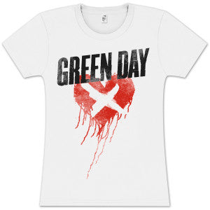 Green Day Cross My Heart Ladies T-Shirt