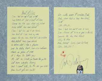 Debbie Harry rare set of lyrics for Heart Of Glass, 1979