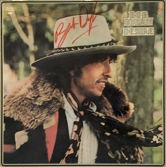 Bob Dylan – Autographed “Desire” Album Cover Flat with Lifetime Guarantee