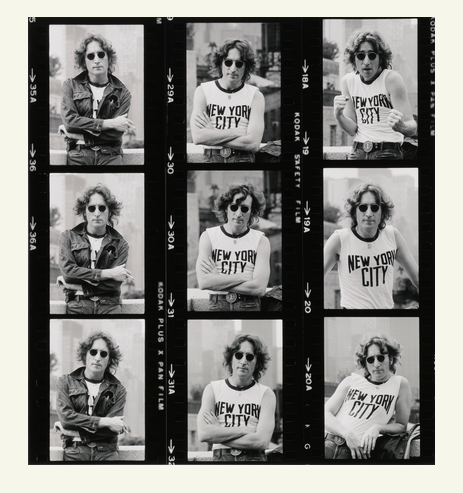 JOHN LENNON by Bob Gruen 1981-- NYC' ink in the margin 1974