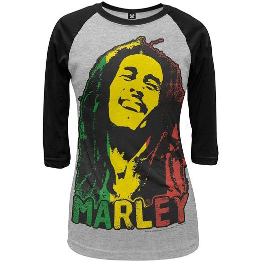 Bob Marley - Rasta Face Juniors Raglan