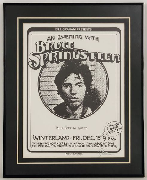 Bruce Springsteen Original Concert Poster Signed by Poster Artist Randy Tuten