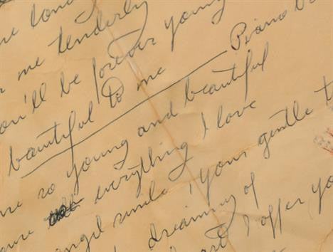 Elvis Presley: Handwritten Lyrics For ‘Young & Beautiful’, 1958