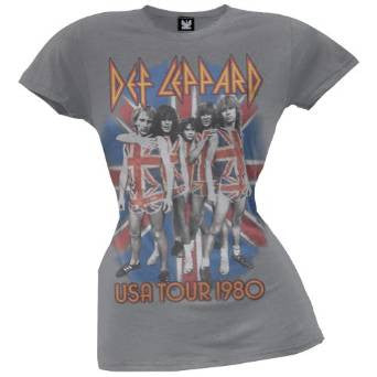 Def Leppard USA Tour 1980 Girls Jr Tissue Tee