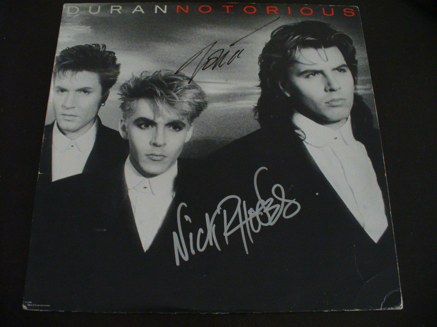 Duran Duran (2/3) In Person Hand Signed "Notorious" Vinyl Cover (LP Incl) W/COA