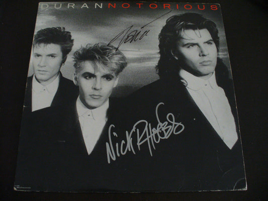 Duran Duran (2/3) In Person Hand Signed "Notorious" Vinyl Cover (LP Incl) W/COA