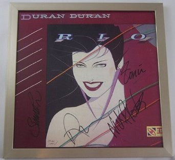 Duran Duran Rio Group Signed Autographed Lp Record Album with Vinyl Framed Loa