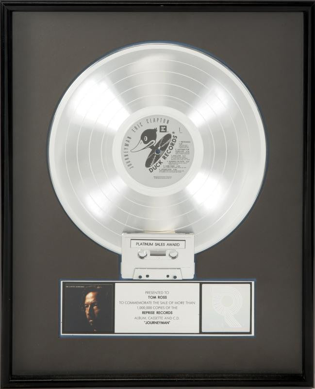 ERIC CLAPTON "PLATINUM" RECORD AWARD