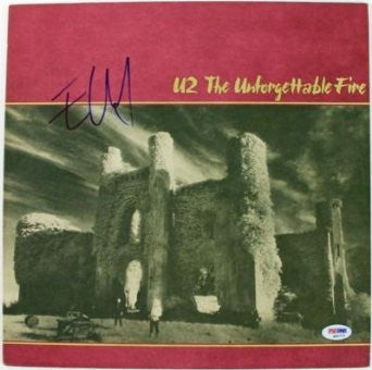 Edge U2 The Unforgettable Fire Signed Album Cover W/ Vinyl Psa/dna #q45770 - Autographed CD's