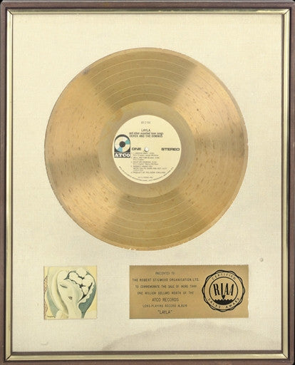 Eric Clapton Derek And The Dominos Presentation 'Gold' Disc for Layla