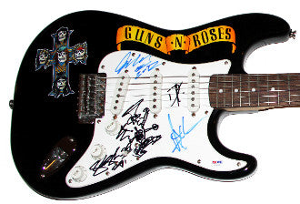 GUNS N' ROSES Autographed Signed Guitar x4 Slash Sketch PSA DNA