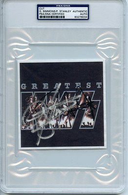 Gene Simmons & Paul Stanley Kiss Signed 4.5x6.5 Cut Psa/dna Slabbed #83276035 - Memorabilia