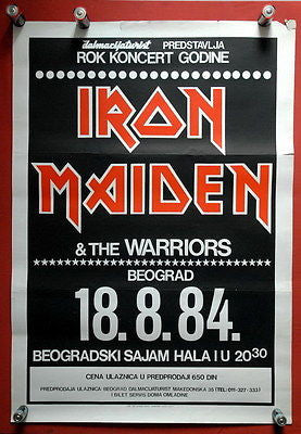 IRON MAIDEN ORIGINAL MEGA RARE CONCERT POSTER 1984 BELGRADE BEHIND IRON CURTAIN