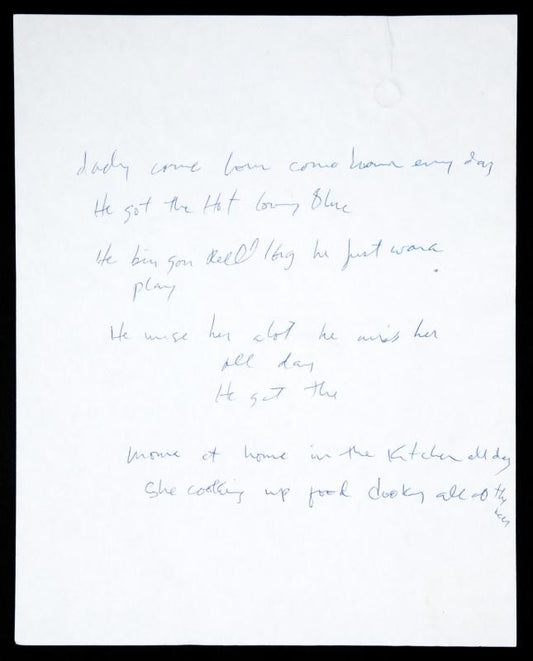 KURT COBAIN HANDWRITTEN LYRICS