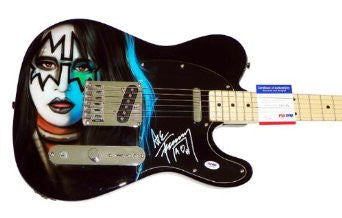 Kiss Ace Frehley Autographed Signed Airbrushed Guitar PSA