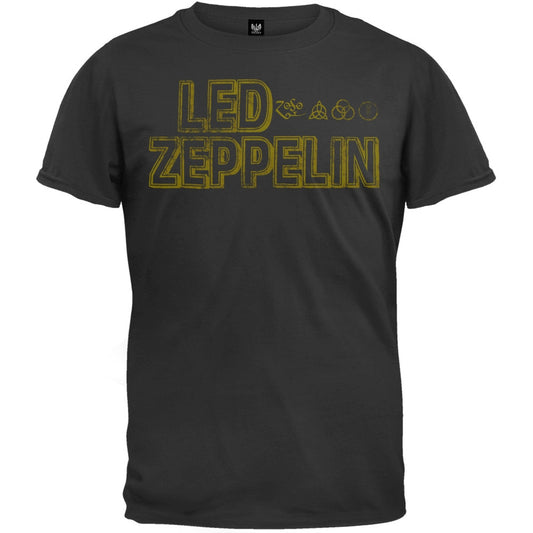 Led Zeppelin - Square Gold Logo T-Shirt