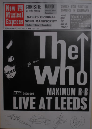 Live At Leeds - Numbered Poster Rare UK 19½x 27½" NME