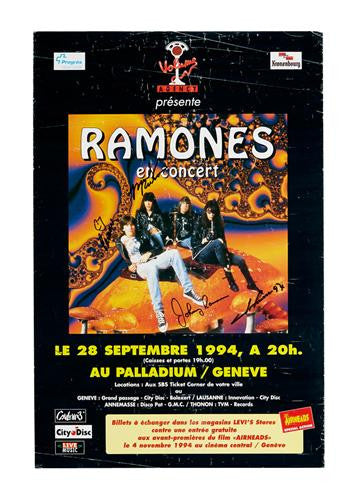 Lot 1010: 1994 Ramones Signed Poster