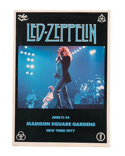 Lot 1108: 1977 Led Zeppelin Tour Poster Printed in Great Britain