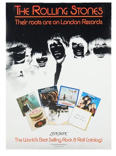 Lot 1258: 1970s Rolling Stones London Records Advertising Poster