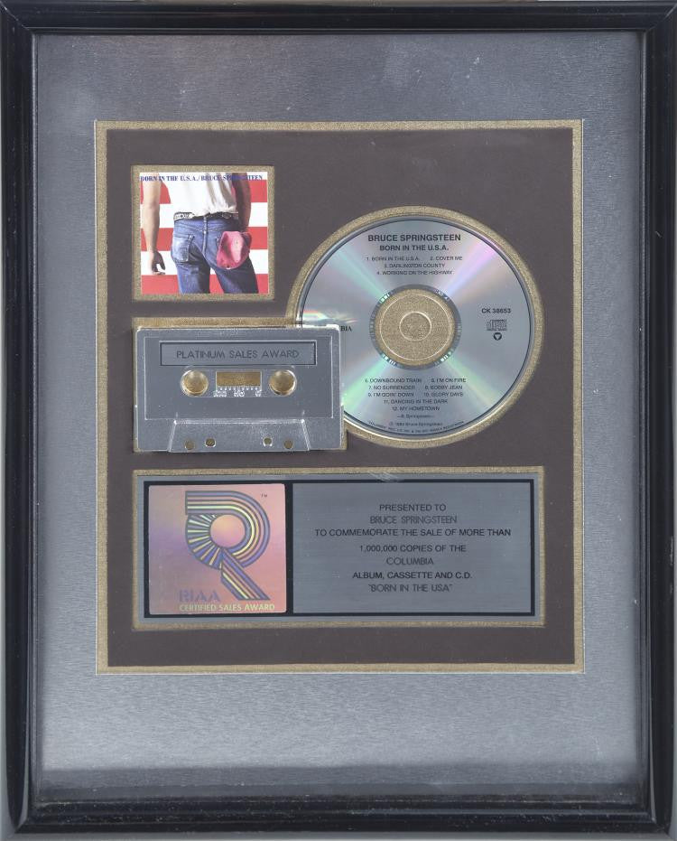 Lot 295: BRUCE SPRINGSTEEN "PLATINUM" RECORD AWARD