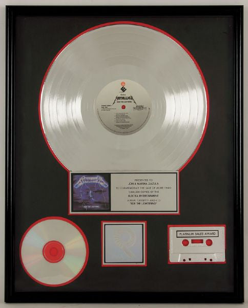 Metallica "Ride The Lightening" Original RIAA Platinum Award