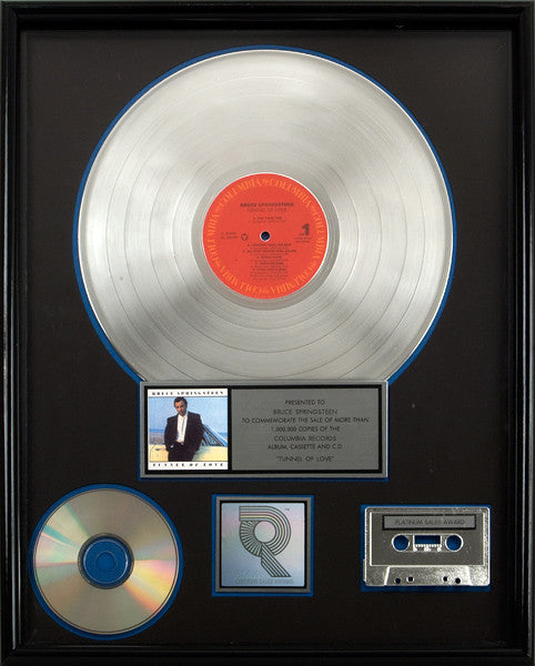 Bruce Springsteen "Tunnel of Love" RIAA Platinum Album, Cassette and C.D. Award