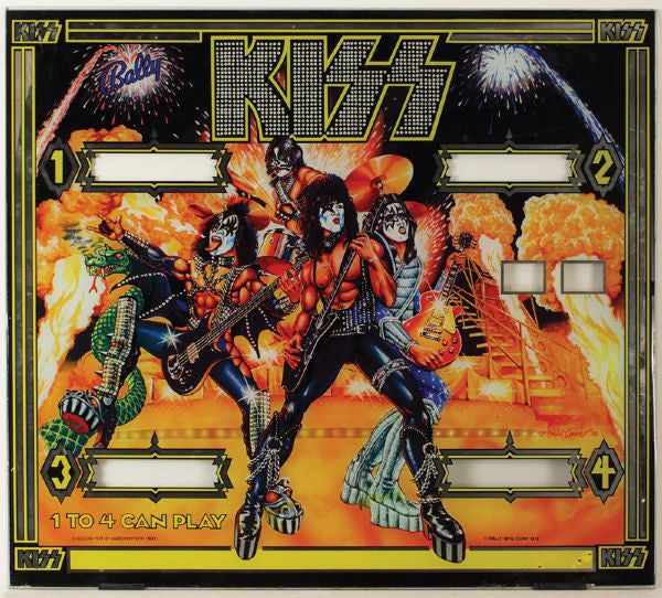 KISS 1978 Ballys' Pinball Machine Original Backglass