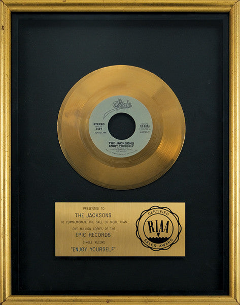 The Jacksons "Enjoy Yourself" RIAA Gold Single Record Award