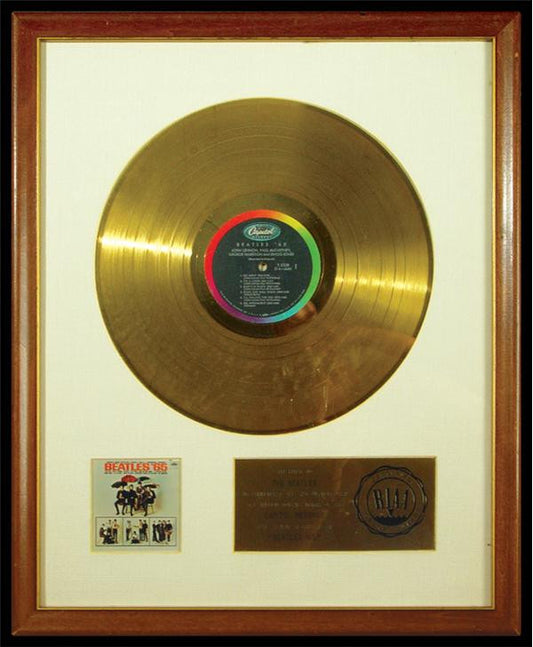 "Beatles '65" White Matte Gold Record Award