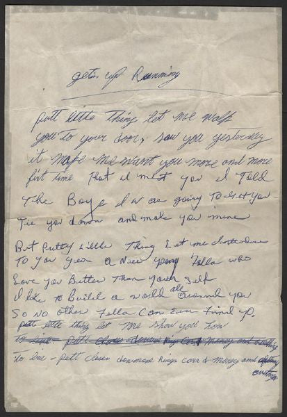 Otis Redding Handwritten Lyrics