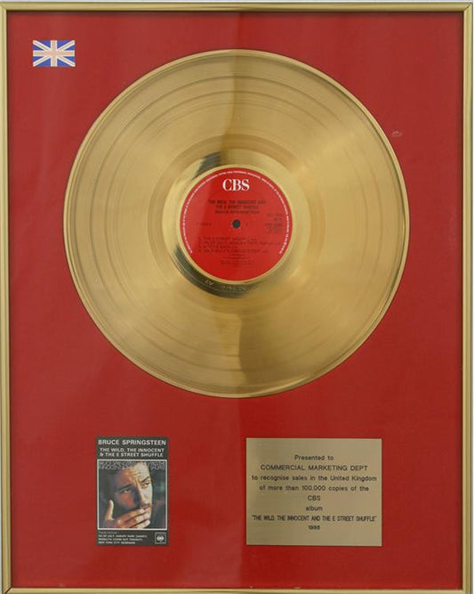 Lot 42: Springsteen "The Wild, The Innocent and the E Street Shuffle" British Gold Record