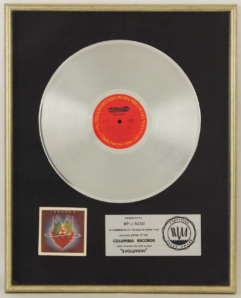 Journey "Evolution" Original RIAA Platinum Award