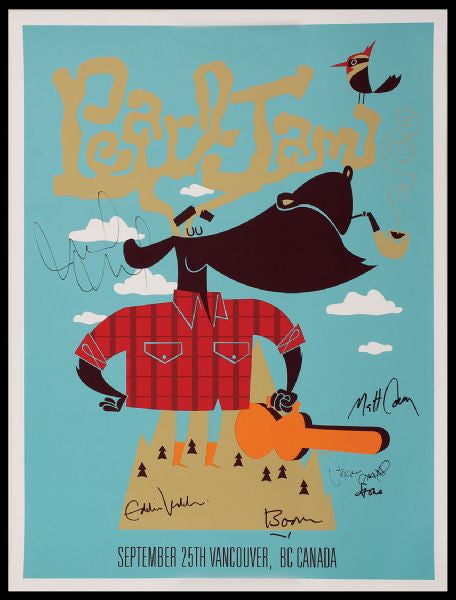 Lot #454:Pearl Jam Rare Signed Concert Poster