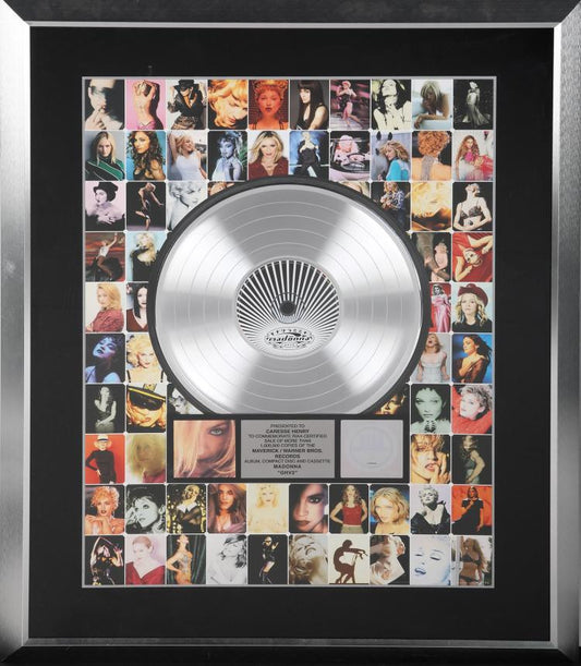 Lot 595: MADONNA "PLATINUM" RECORD AWARD