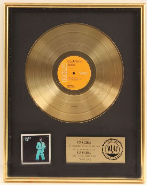 David Bowie "David Live" RIAA Gold Award