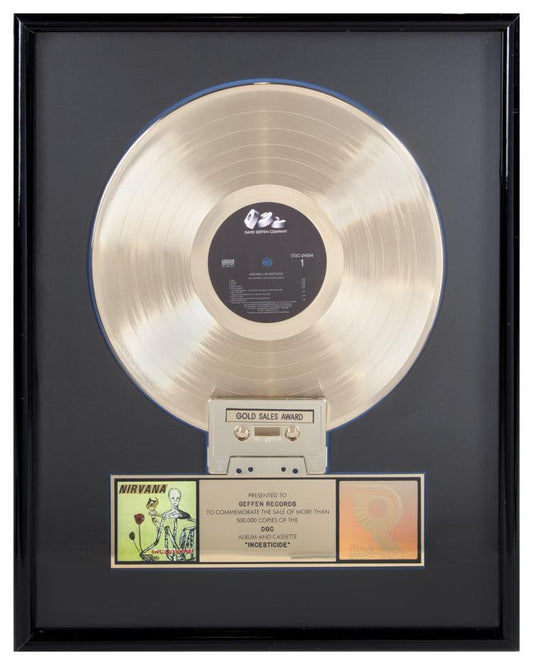 Lot 623: NIRVANA "GOLD" RECORD AWARD