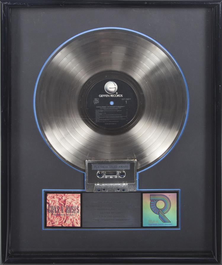 Lot 629: GUNS N' ROSES "PLATINUM" RECORD AWARD