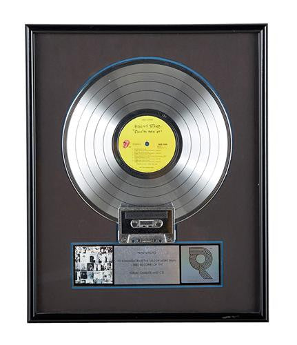 Rolling Stones Platinum Album for "Exile on Main St." Presented To Mick Jagger