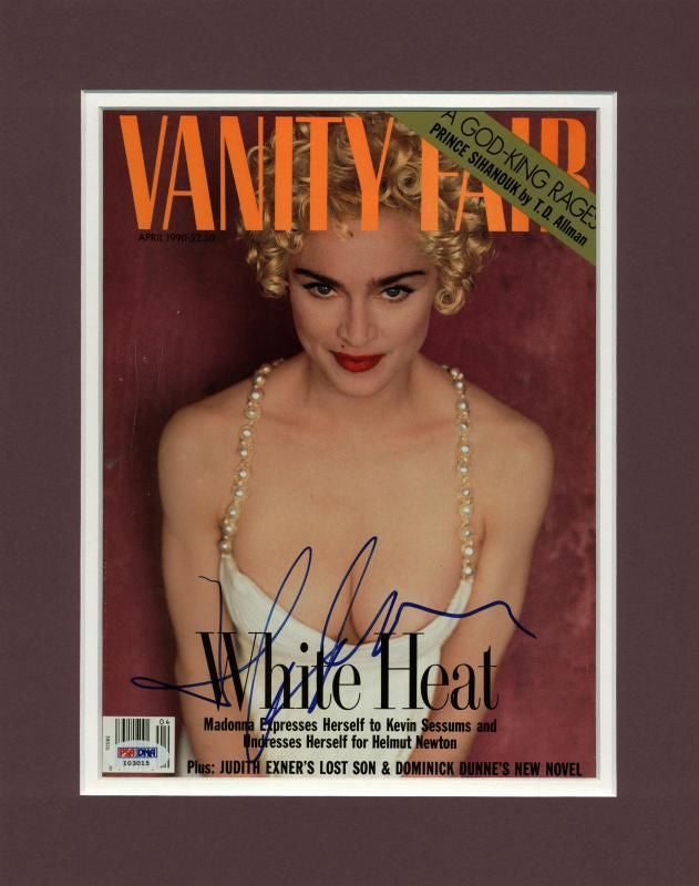MADONNA AUTHENTIC SIGNED VANITY FAIR MAGAZINE COVER MATTED PSA/DNA #I03015