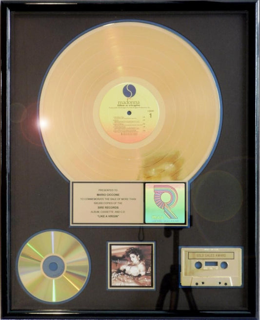 MADONNA “LIKE A VIRGIN” RIAA RECORD AWARD GOLD MARIO CICCONE