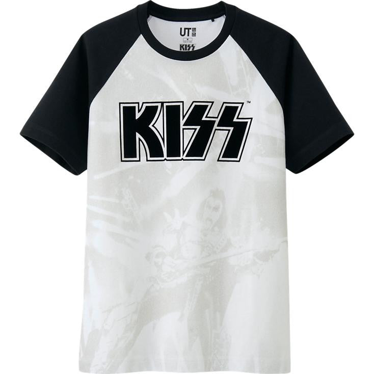 KISS BLACK & WHITE GRAPHIC SHORT SLEEVE T SHIRT