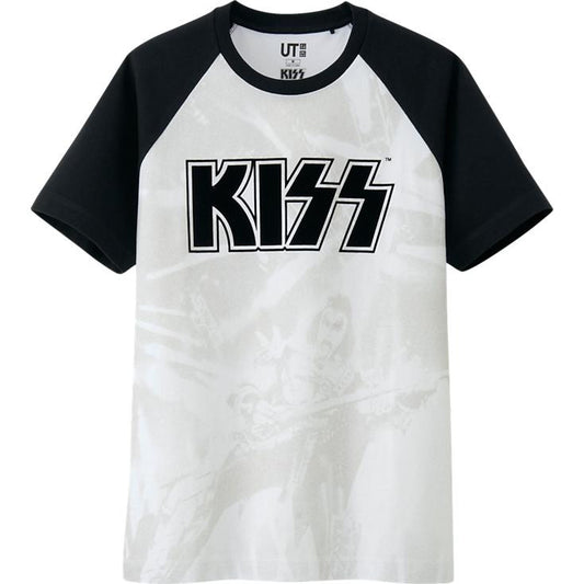 KISS BLACK & WHITE GRAPHIC SHORT SLEEVE T SHIRT