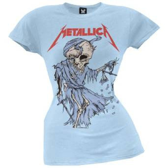 Metallica - Cartoon Reaper Juniors T-Shirt Blue