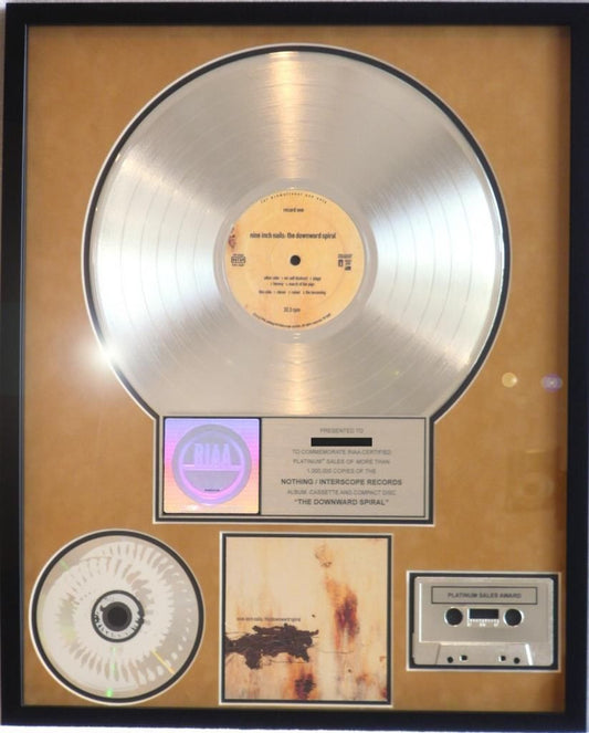 NINE INCH NAILS NIN “DOWNWARD SPIRAL” RIAA RECORD AWARD TRENT REZNOR
